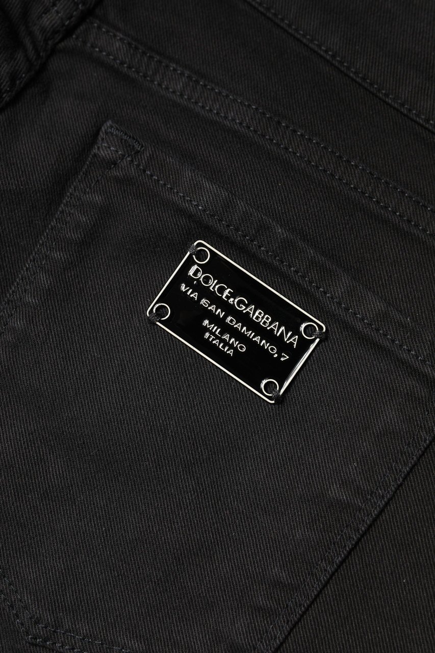 Dolce & Gabbana Black Cotton Mid Waisted Skinny Denim Jeans Zwart