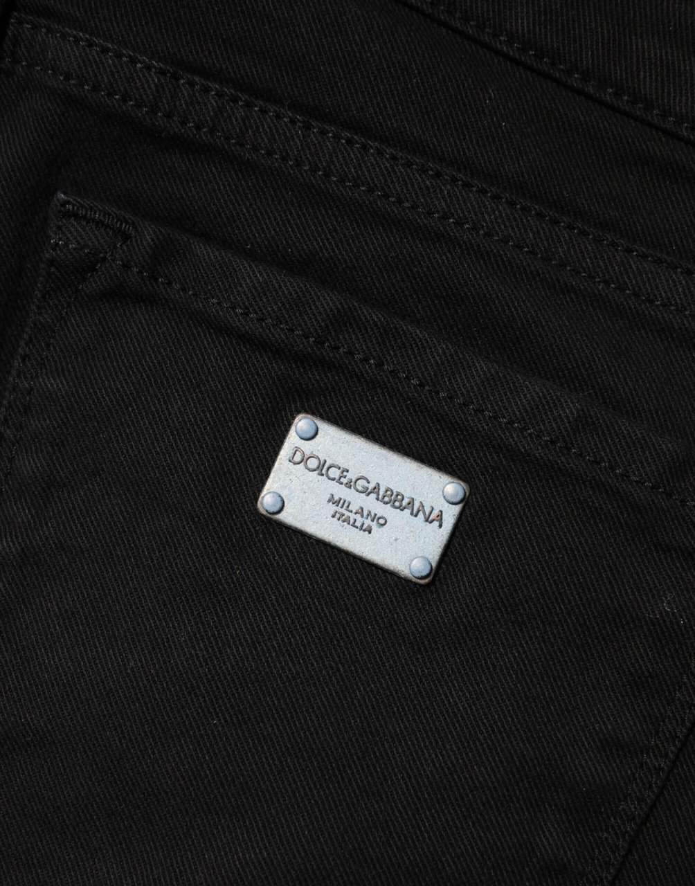 Dolce & Gabbana Black Cotton Skinny Mid Waist Denim Jeans Zwart