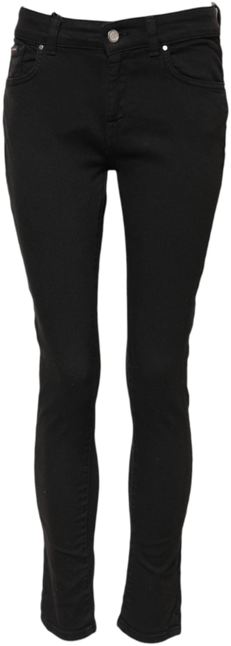 Dolce & Gabbana Black Cotton Skinny Mid Waist Denim Jeans Zwart