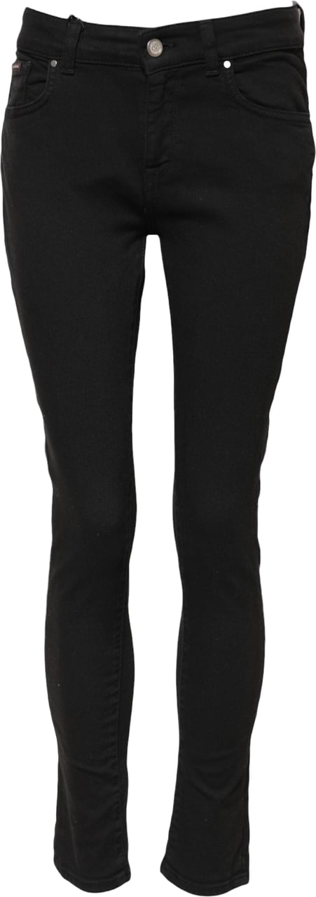 Dolce & Gabbana Black Cotton Skinny Mid Waist Denim Jeans Zwart