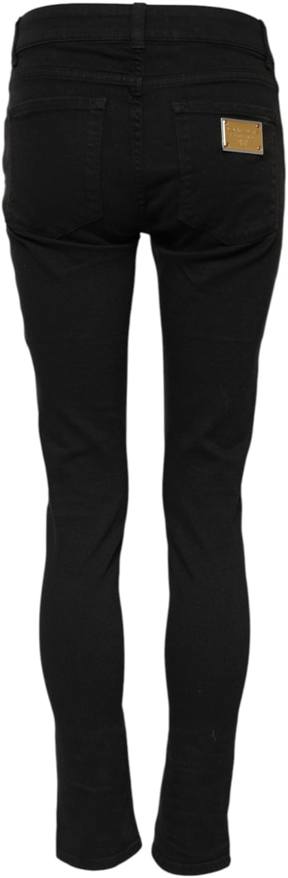 Dolce & Gabbana Black Cotton Casual Skinny Denim Jeans Zwart