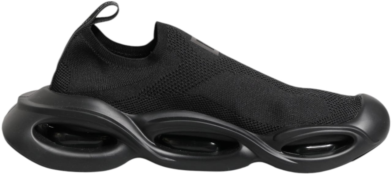 Dolce & Gabbana Black Slip On Wave Low Top Sneakers Shoes Zwart