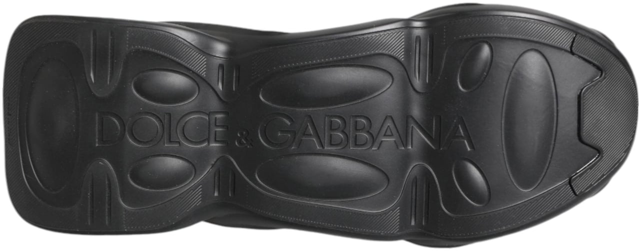 Dolce & Gabbana Black Slip On Wave Low Top Sneakers Shoes Zwart