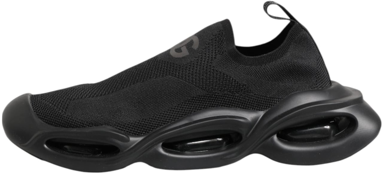 Dolce & Gabbana Black Slip On Wave Low Top Sneakers Shoes Zwart