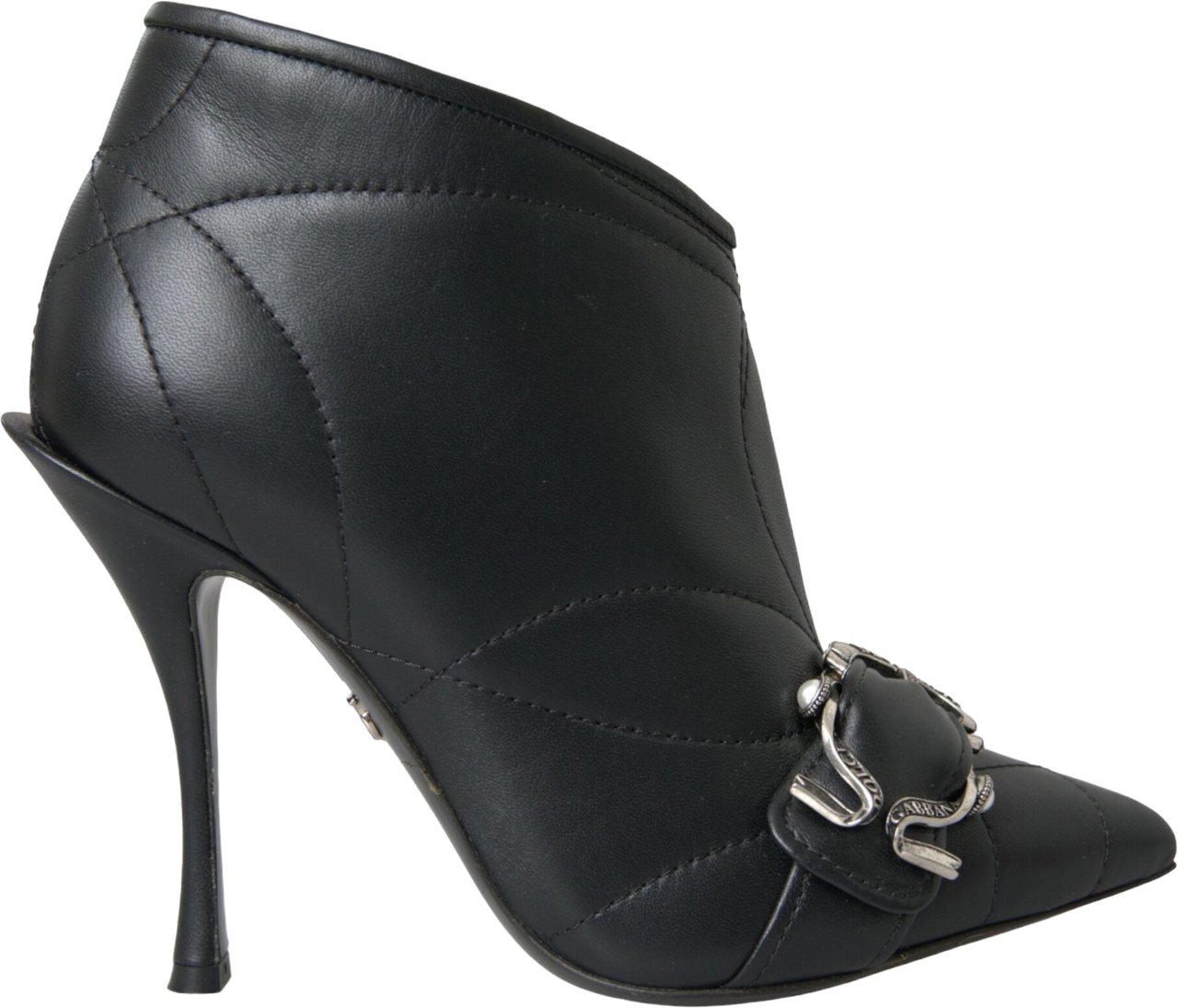 Dolce & Gabbana Black Devotion Quilted Buckled Boots Shoes Zwart