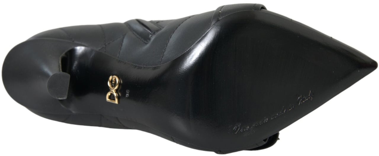 Dolce & Gabbana Black Devotion Quilted Buckled Boots Shoes Zwart