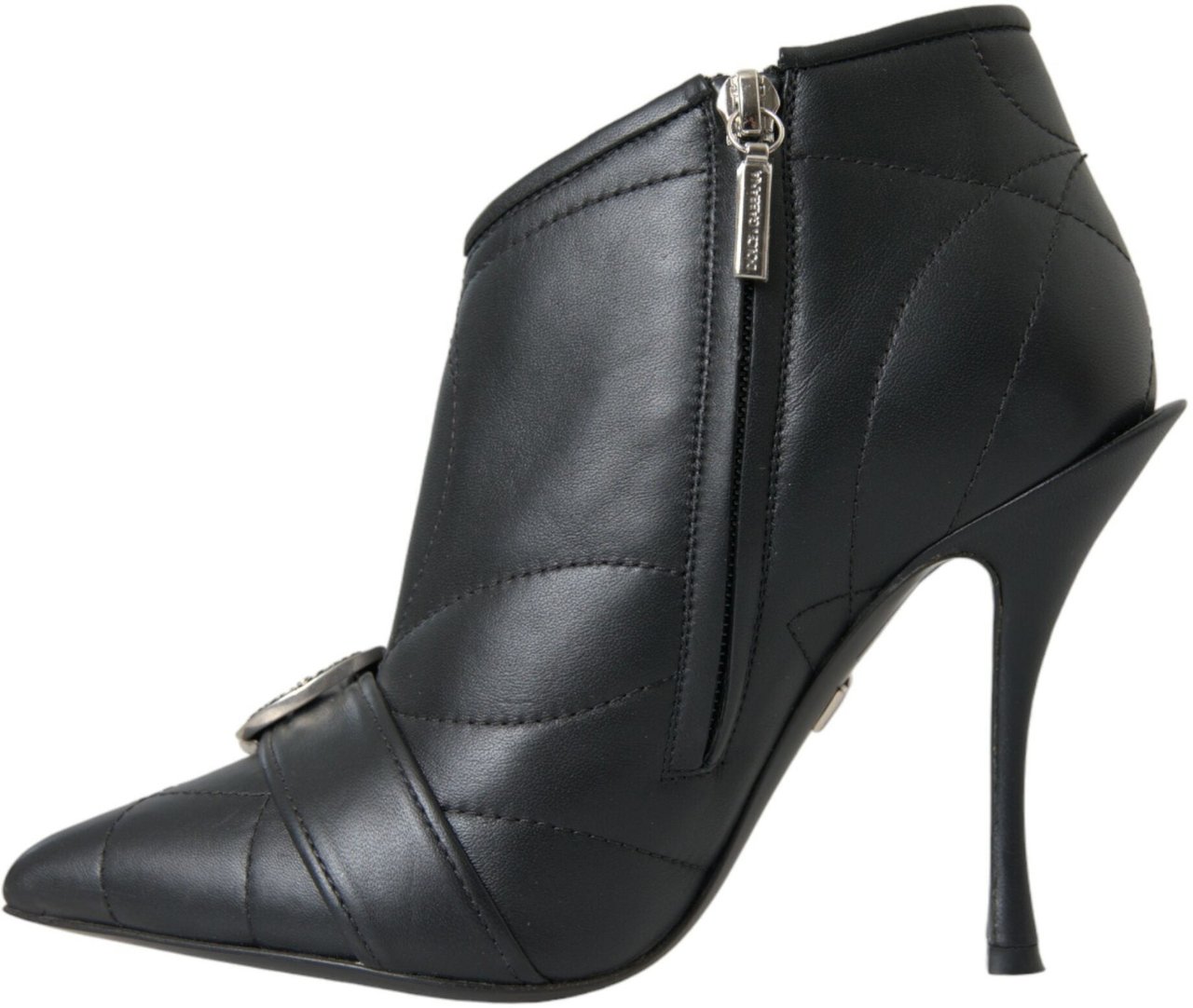 Dolce & Gabbana Black Devotion Quilted Buckled Boots Shoes Zwart