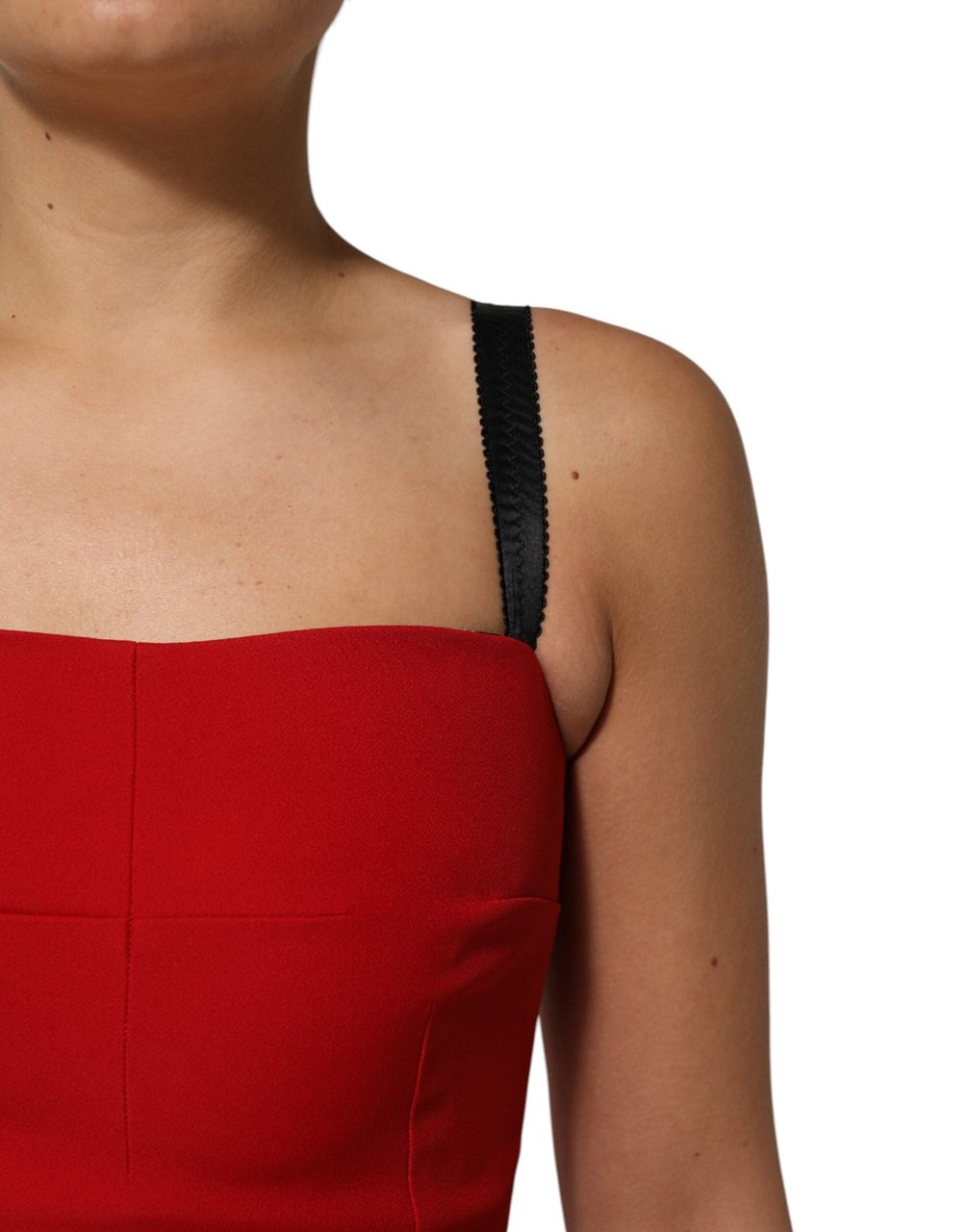 Dolce & Gabbana Red Stretch Bodycon Sheath Knee Length Dress Rood