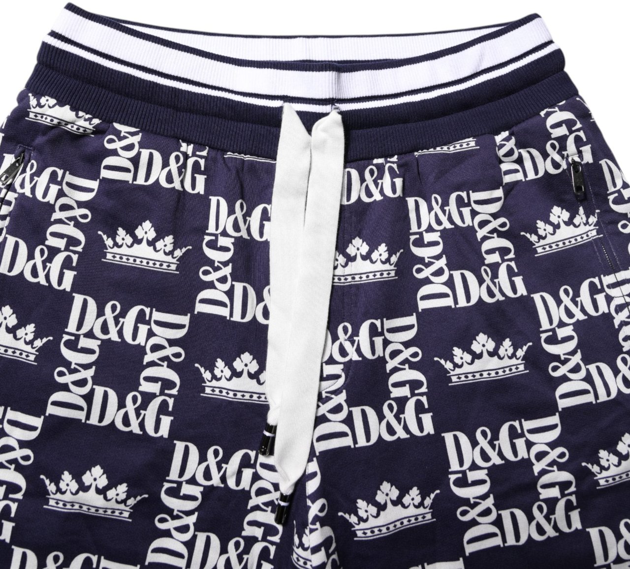 Dolce & Gabbana Blue DG Logo Print Chino Men Bermuda Shorts Blauw