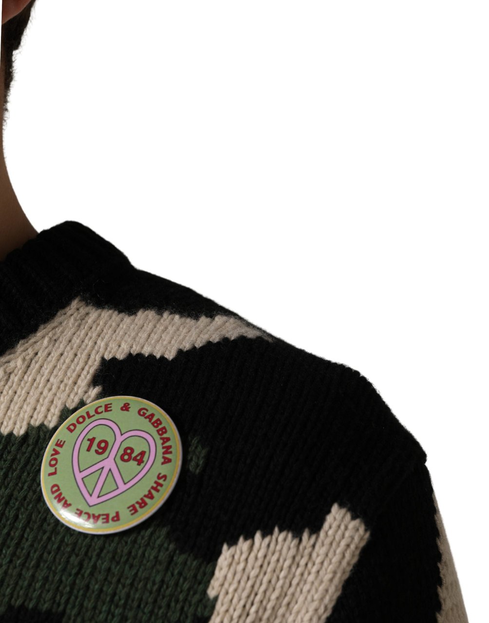 Dolce & Gabbana Multicolor Intarsia-Knit Camouflage Pullover Sweater Divers