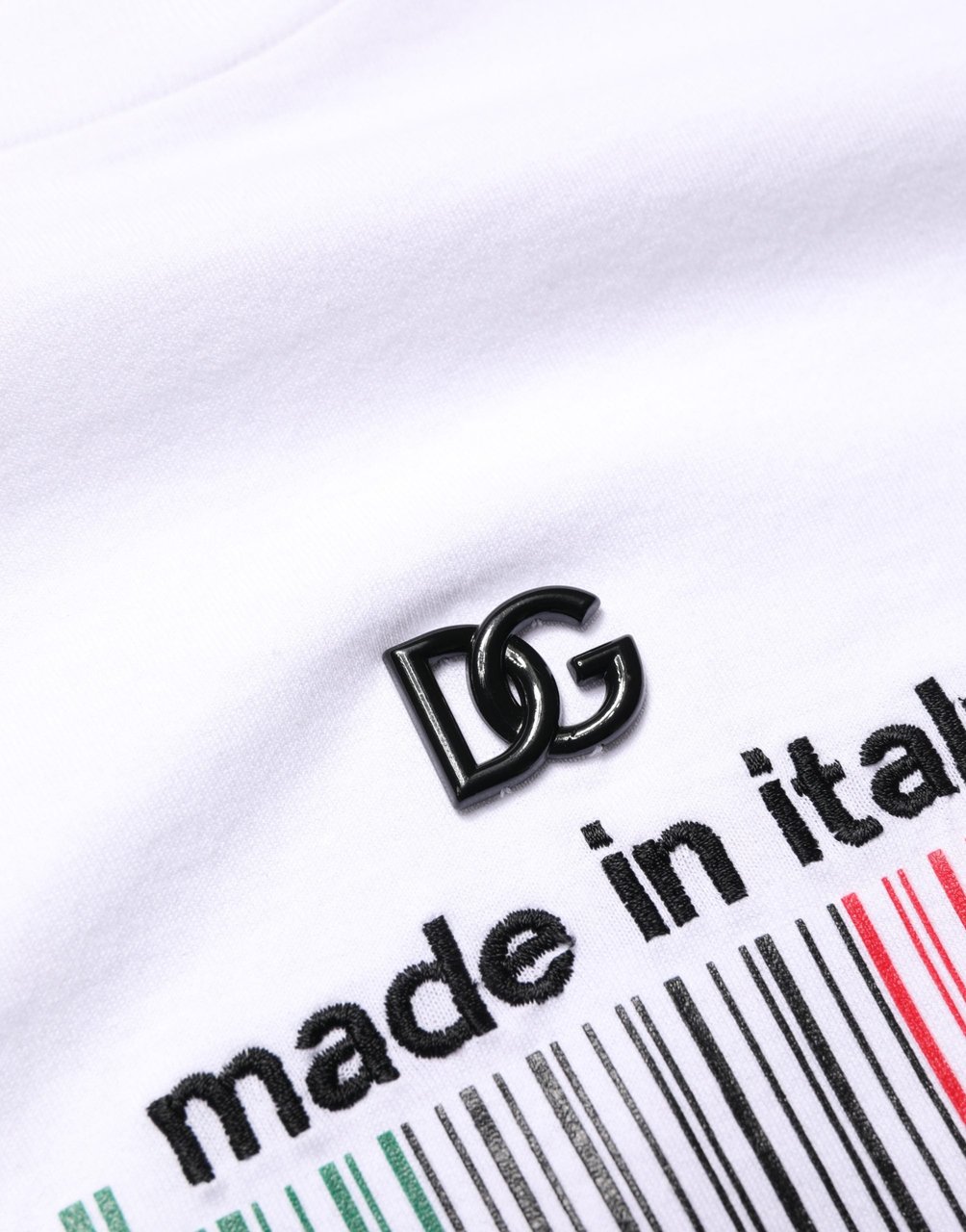Dolce & Gabbana White Barcode Cotton Crew Neck Men T-shirt Wit