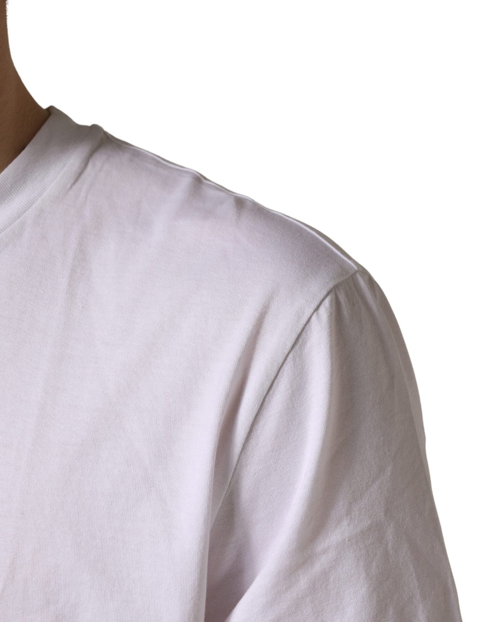 Dolce & Gabbana White Barcode Cotton Crew Neck Men T-shirt Wit