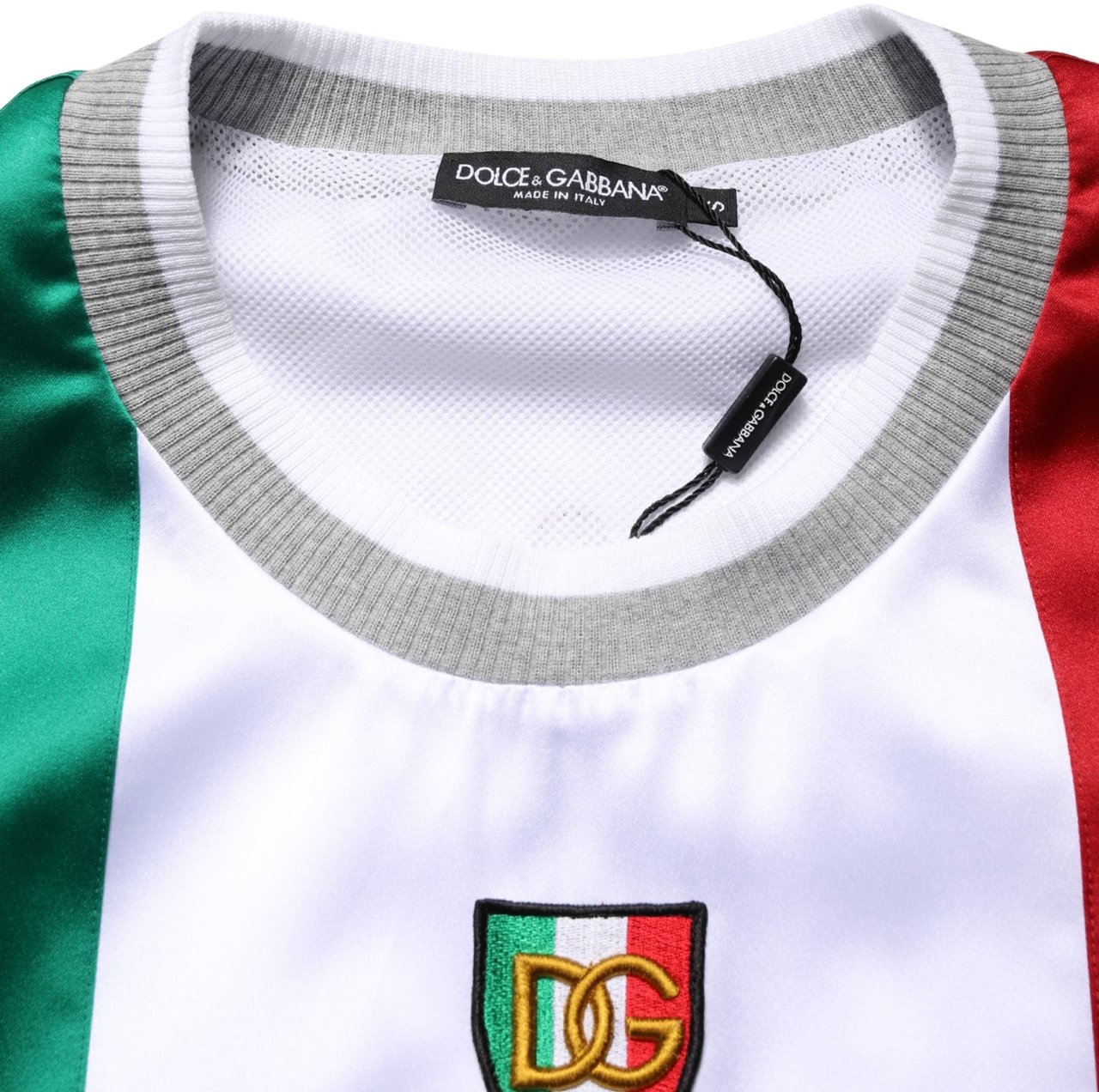 Dolce & Gabbana Multicolor Italia DG Logo Satin Tank T-shirt Divers