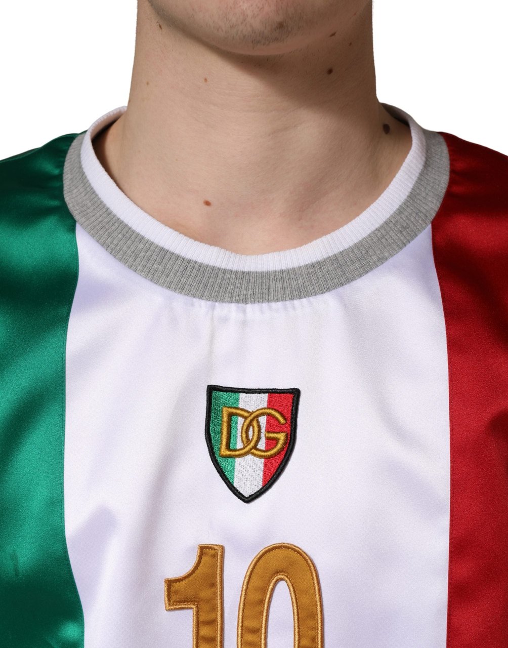 Dolce & Gabbana Multicolor Italia DG Logo Satin Tank T-shirt Divers