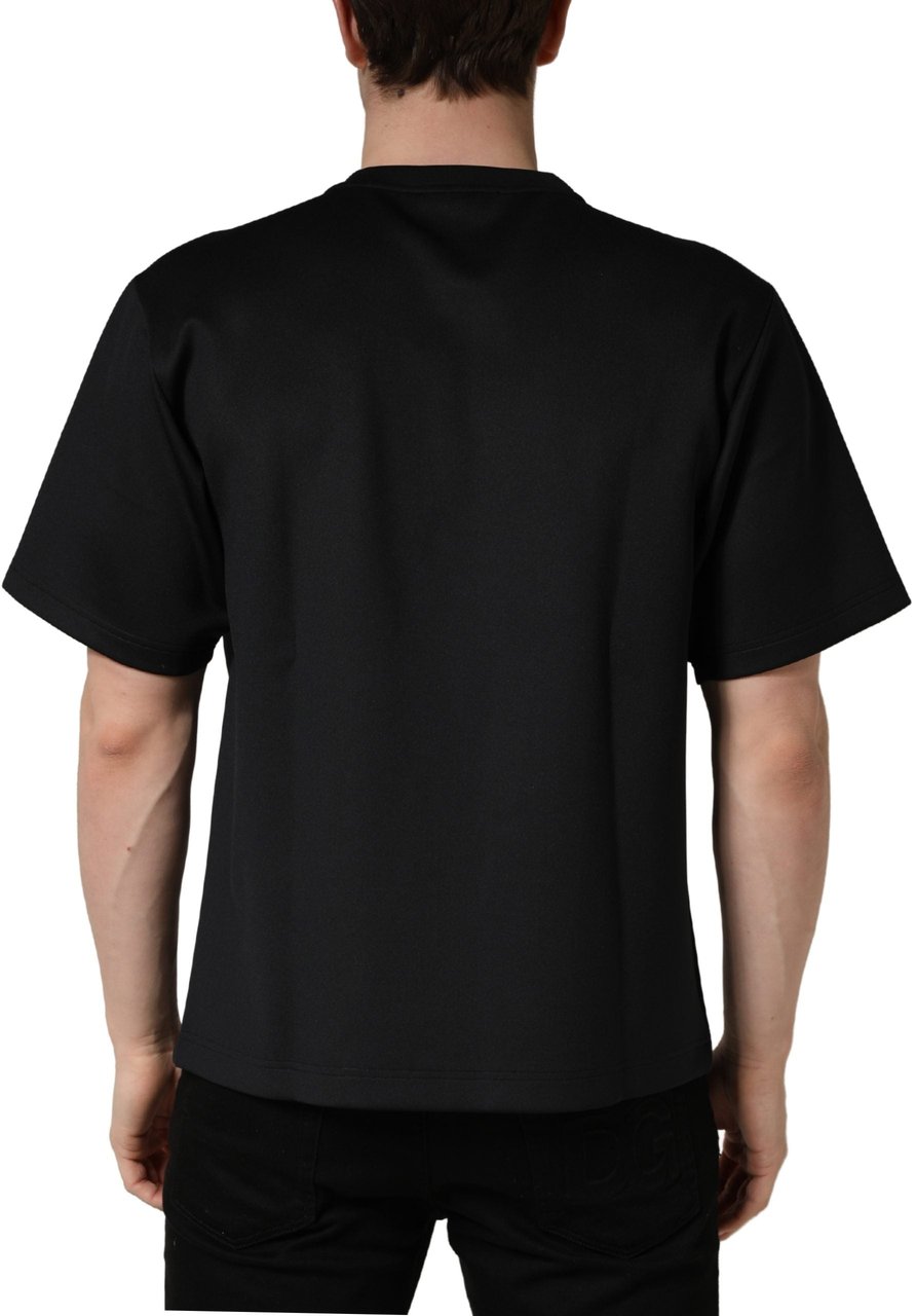 Dolce & Gabbana Black Have Fun Embellished Crew Neck T-shirt Zwart