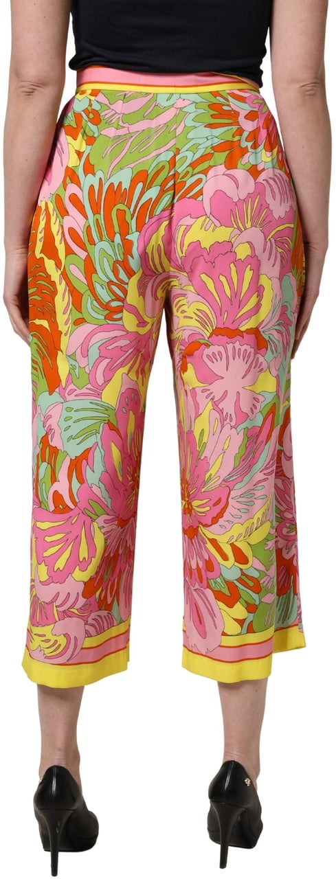 Dolce & Gabbana Multicolor FloralPrint Cropped Trouser Pants Divers