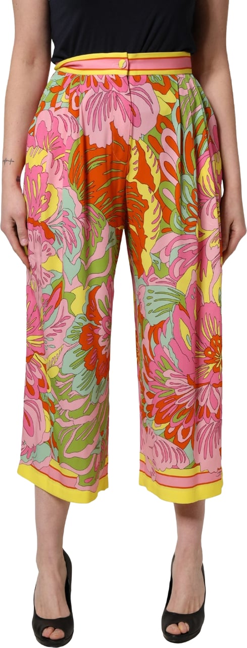 Dolce & Gabbana Multicolor FloralPrint Cropped Trouser Pants Divers