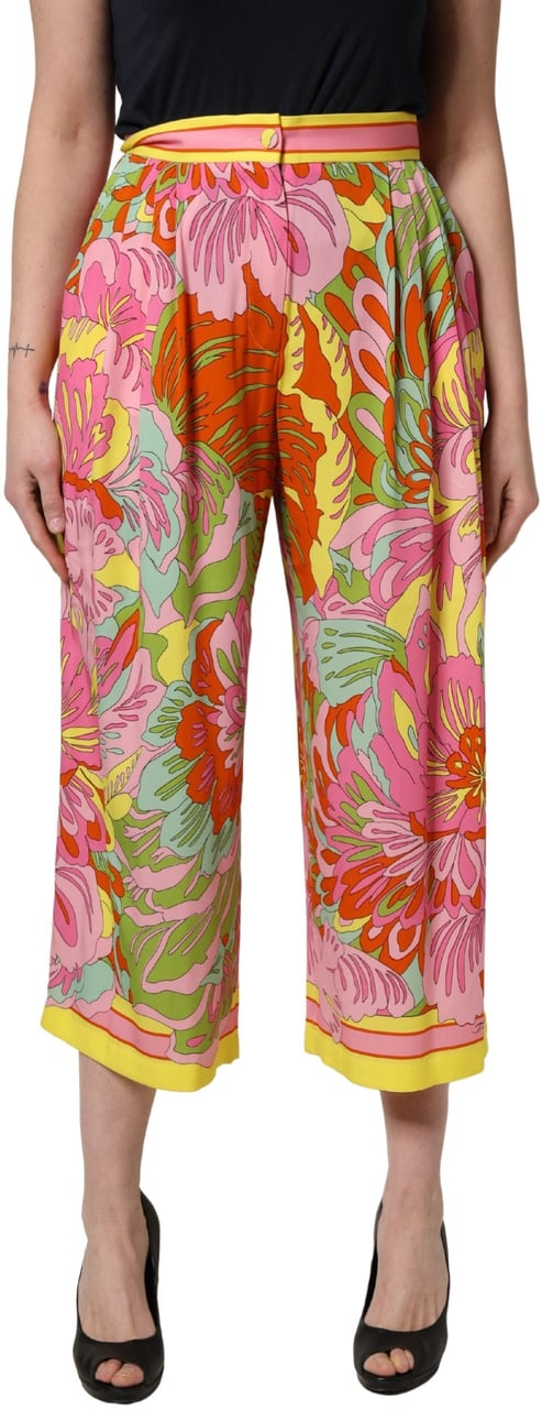 Dolce & Gabbana Multicolor FloralPrint Cropped Trouser Pants Divers