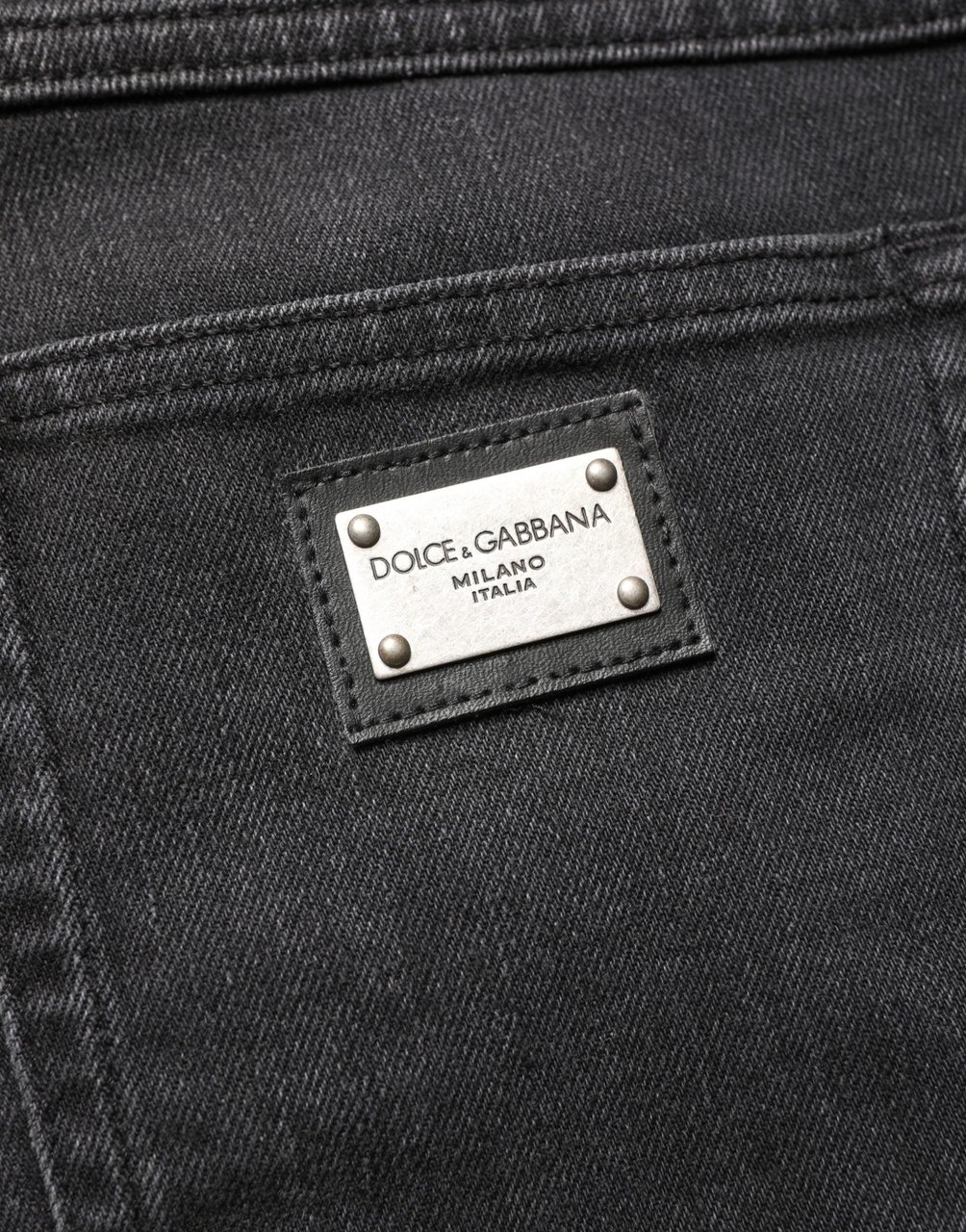 Dolce & Gabbana Black Cotton Stretch Regular SkinnyDenim Jeans Zwart