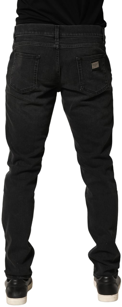 Dolce & Gabbana Black Cotton Stretch Regular SkinnyDenim Jeans Zwart