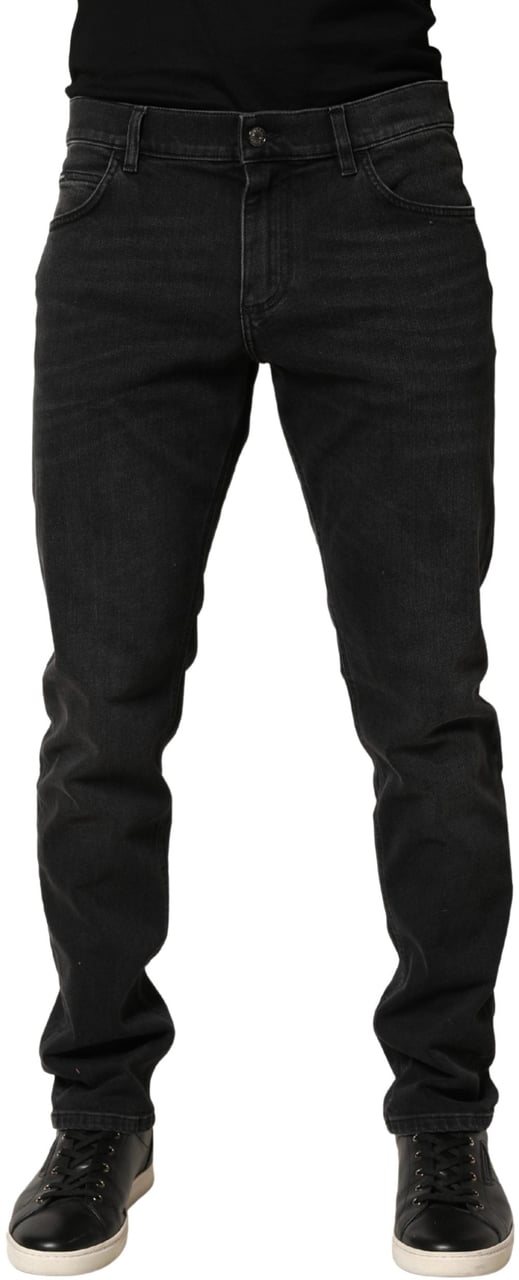 Dolce & Gabbana Black Cotton Stretch Regular SkinnyDenim Jeans Zwart