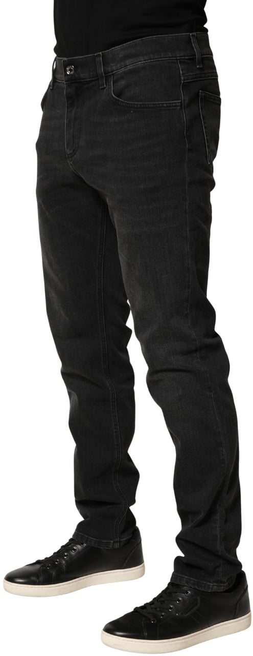 Dolce & Gabbana Black Cotton Stretch Regular SkinnyDenim Jeans Zwart