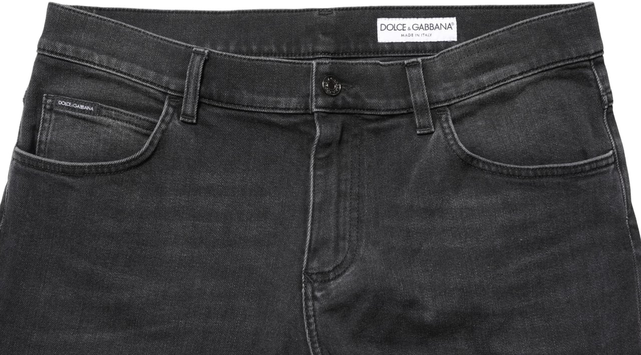 Dolce & Gabbana Black Cotton Stretch Regular SkinnyDenim Jeans Zwart