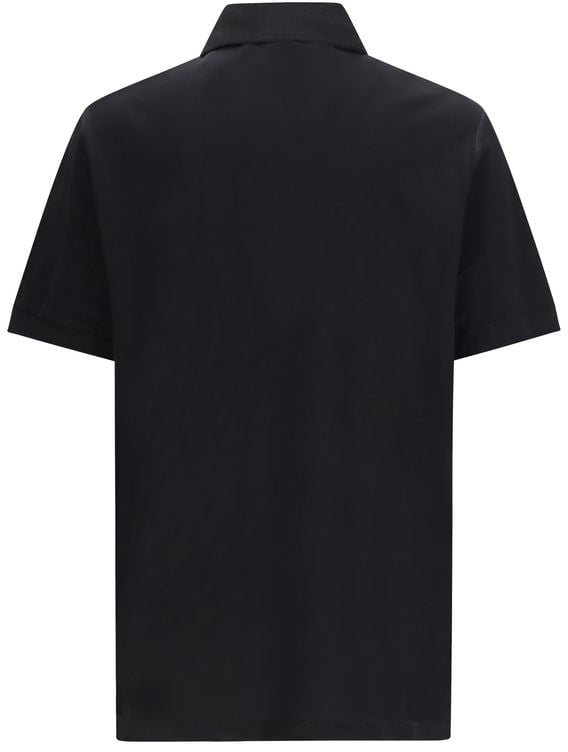 Dolce & Gabbana Black Cotton Piqué Logo Polo Shirt Zwart