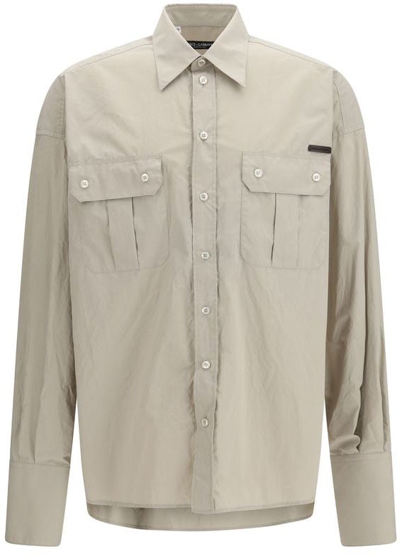 Dolce & Gabbana Dolce & Gabbana Beige Cotton Dress Shirt Beige
