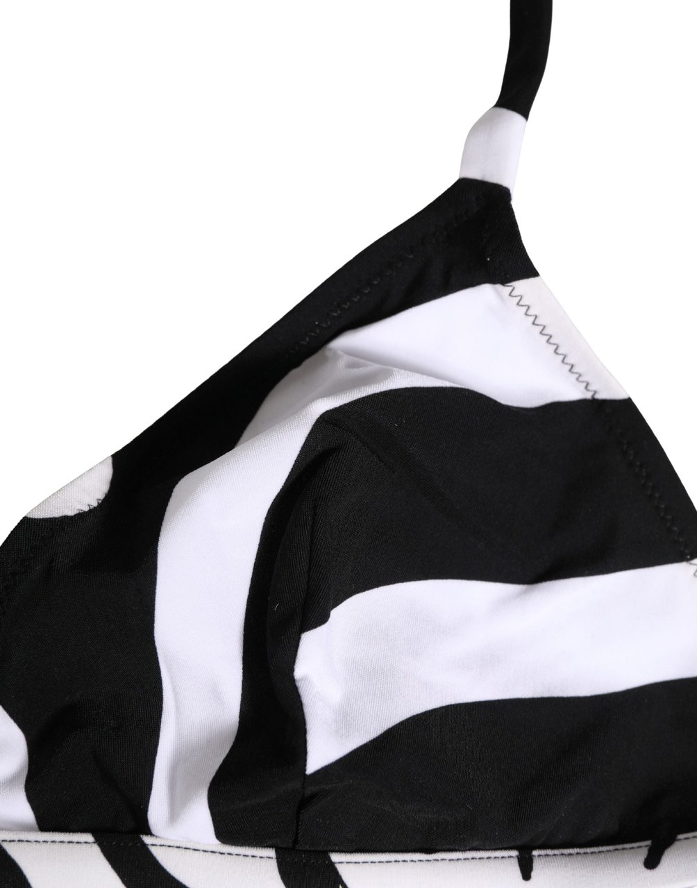 Dolce & Gabbana Black White Zebra Bikini Top Bottom Swimwear Zwart