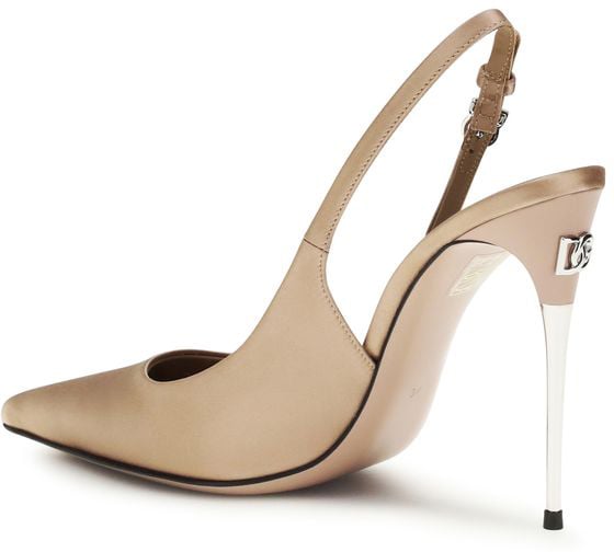 Dolce & Gabbana Beige Silk High Heel Pumps Beige