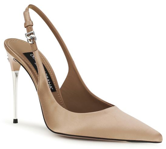 Dolce & Gabbana Beige Silk High Heel Pumps Beige