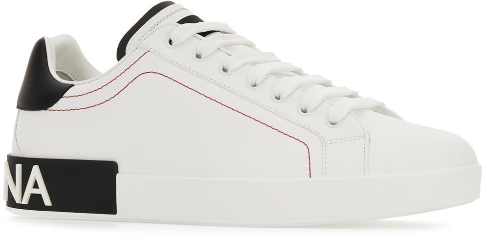 Dolce & Gabbana Dolce&gabbana White nappa leather Portofino sneakers Wit