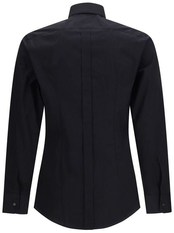 Dolce & Gabbana Black Cotton Dress Shirt Zwart