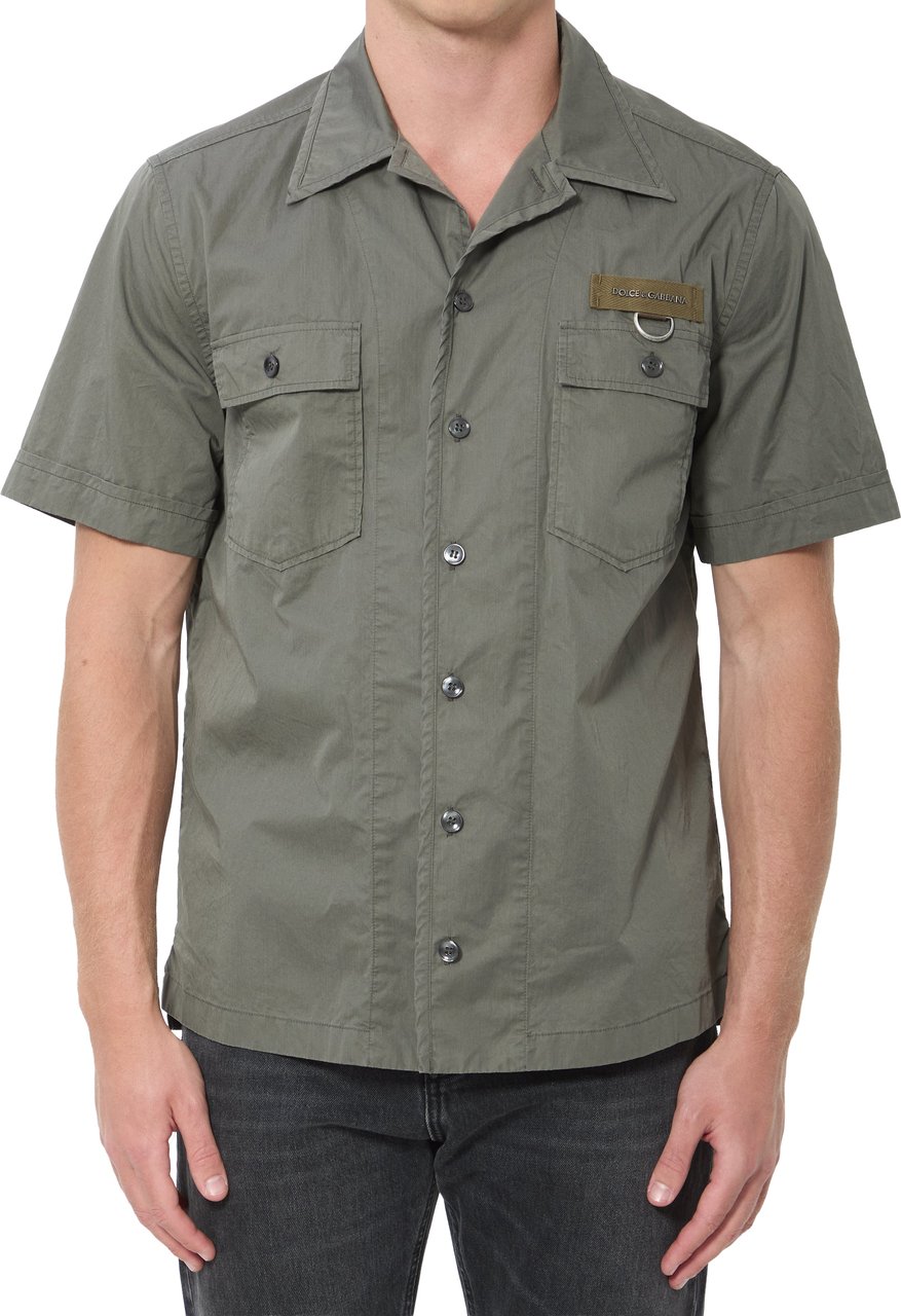 Dolce & Gabbana Military green cotton shirt Groen
