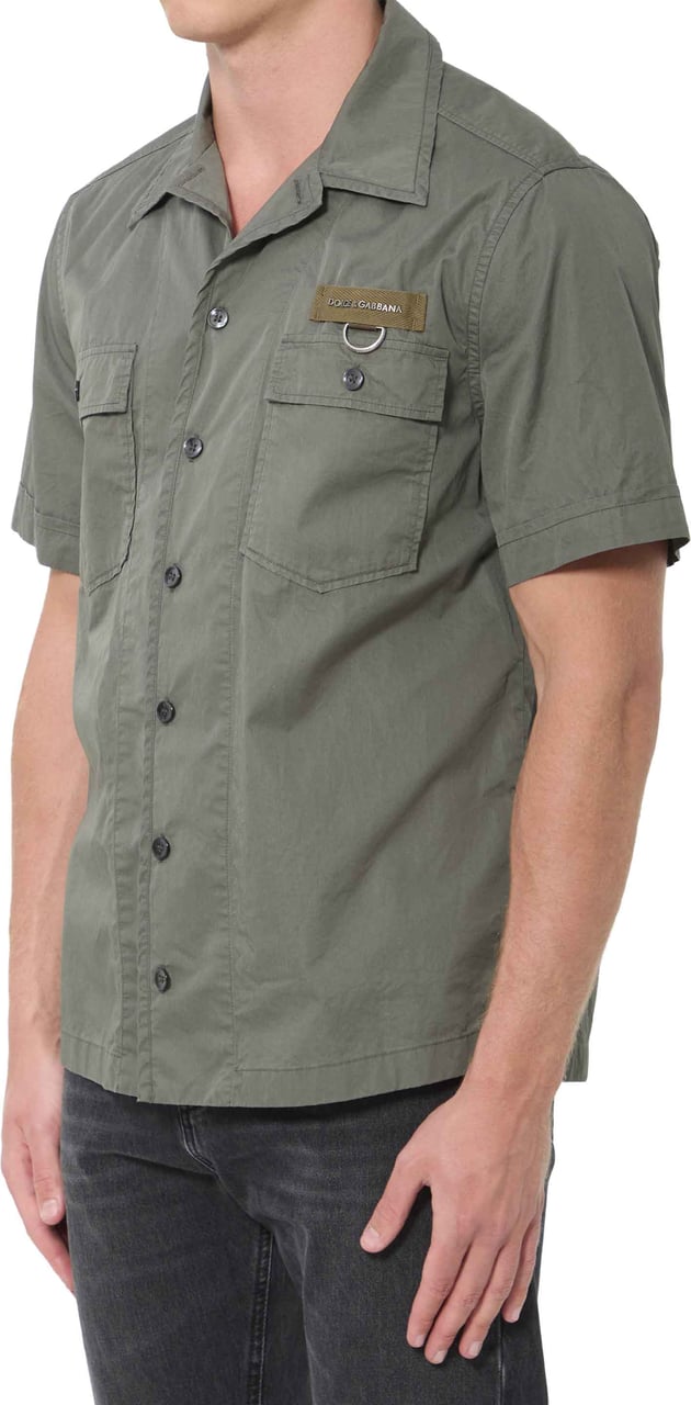 Dolce & Gabbana Military green cotton shirt Groen