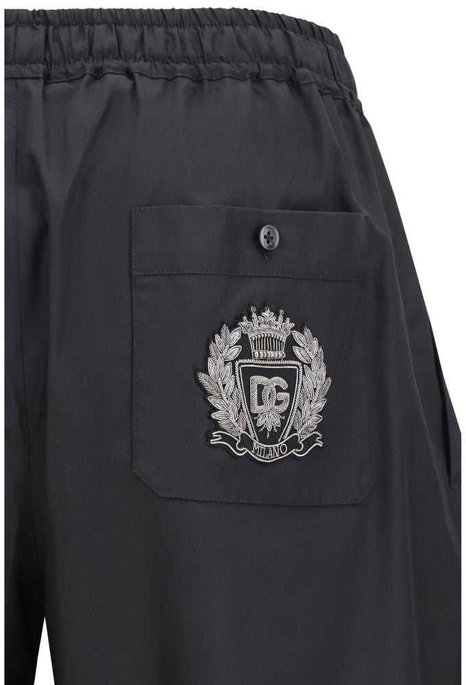 Dolce & Gabbana Black Cotton Bermuda Shorts Zwart