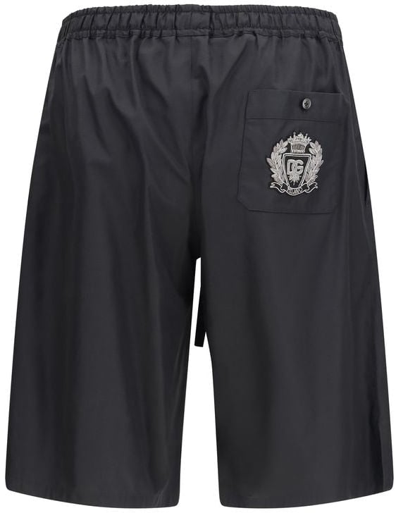 Dolce & Gabbana Black Cotton Bermuda Shorts Zwart
