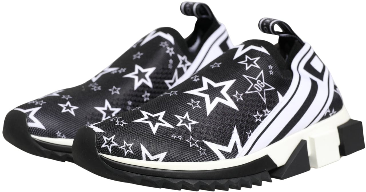 Dolce & Gabbana Black Stars Logo SORRENTO Sneakers Shoes Zwart