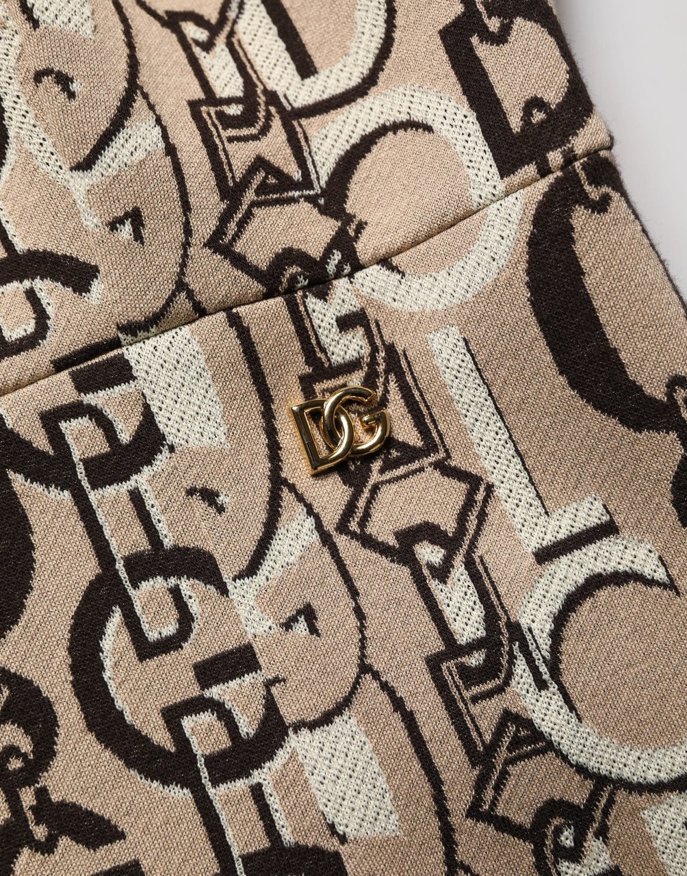 Dolce & Gabbana Brown DG Logo Chain Short-Sleeve Sheath Dress Bruin