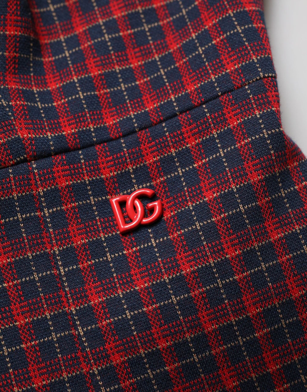 Dolce & Gabbana Red Black Checkered ShortSleeve Sheath Dress Zwart