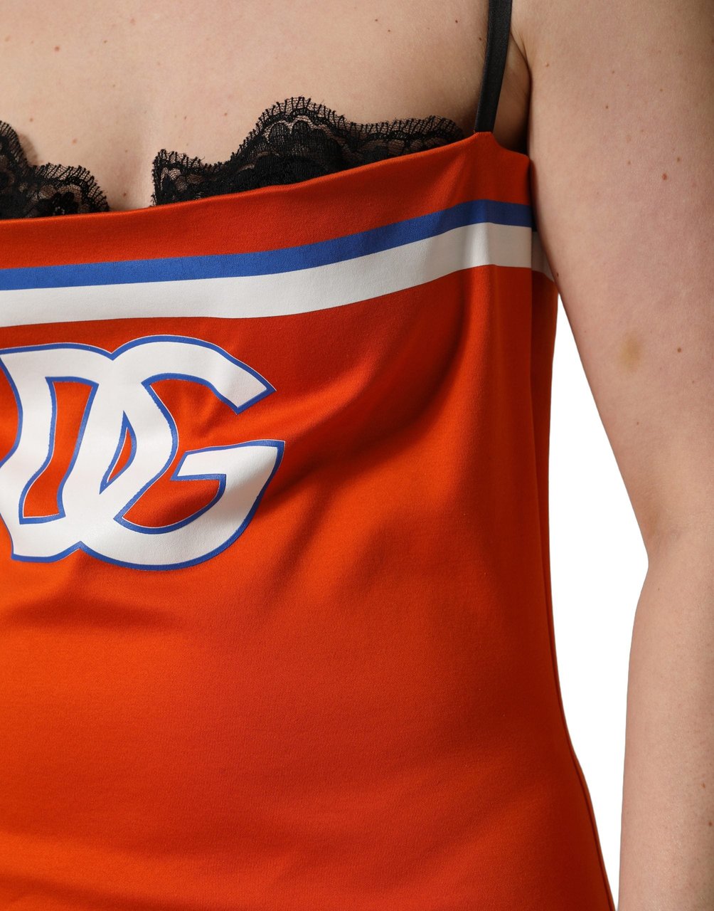 Dolce & Gabbana Orange Cotton Superbowl Football Inspired Mini Dress Oranje