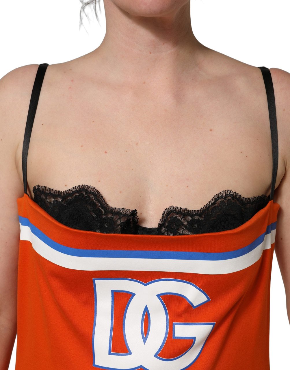 Dolce & Gabbana Orange Cotton Superbowl Football Inspired Mini Dress Oranje