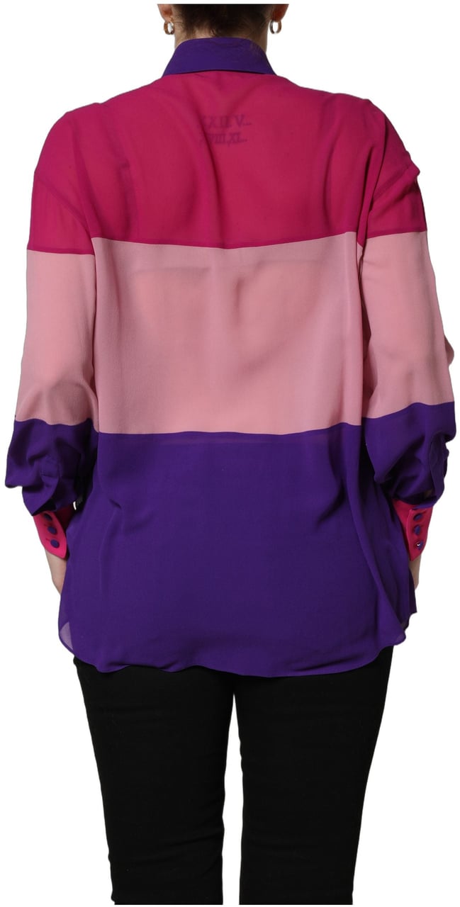 Dolce & Gabbana Multicolor Silk Patchwork Shirt Blouse Top Divers
