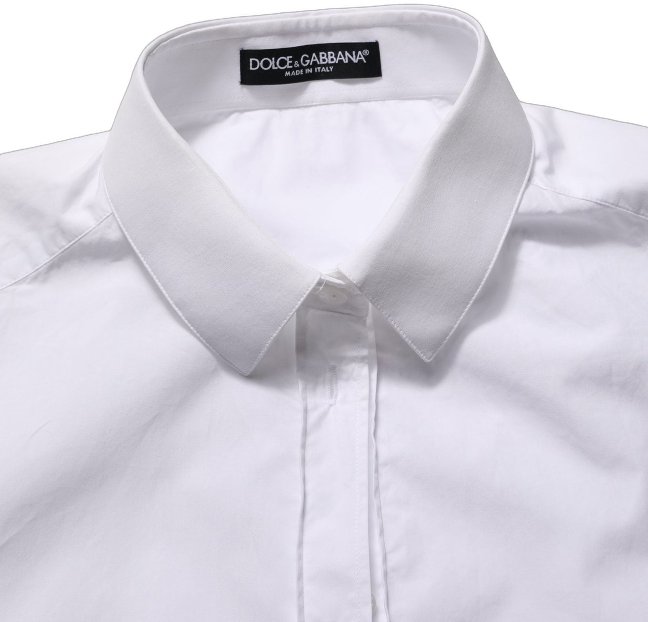 Dolce & Gabbana White Cotton Long Sleeve Button-Up Shirt Top Wit