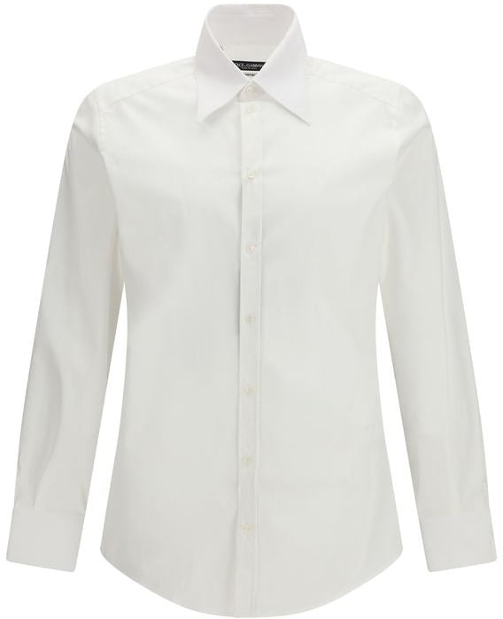 Dolce & Gabbana Dolce & Gabbana White Alpaca Vicugna Pacos Dress Shirt Wit