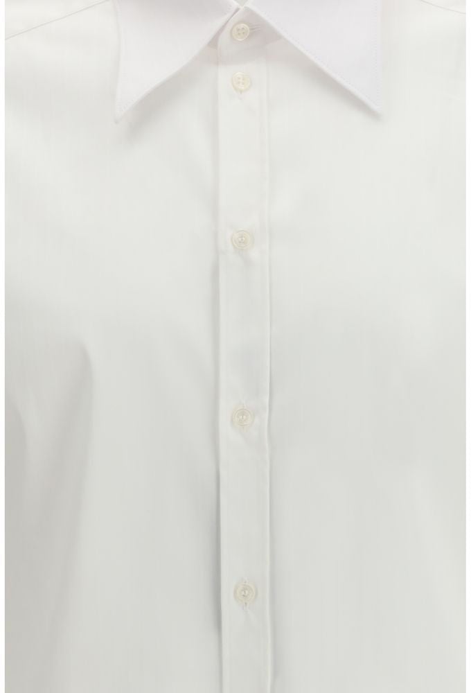 Dolce & Gabbana Dolce & Gabbana White Alpaca Vicugna Pacos Dress Shirt Wit