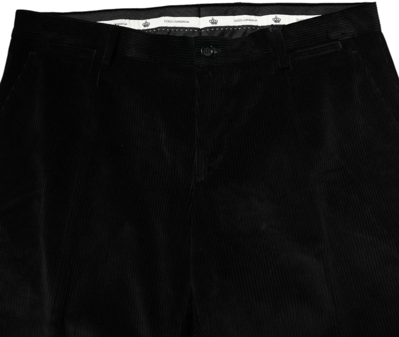 Dolce & Gabbana Black Cotton Men Dress Formal Trouser Pants Zwart