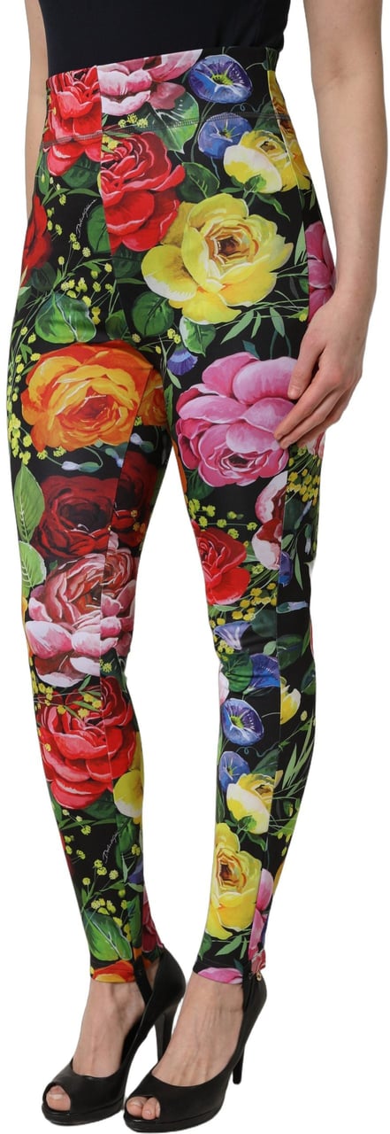 Dolce & Gabbana Multicolor Floral Stretch Jersey Leggings Pants Divers