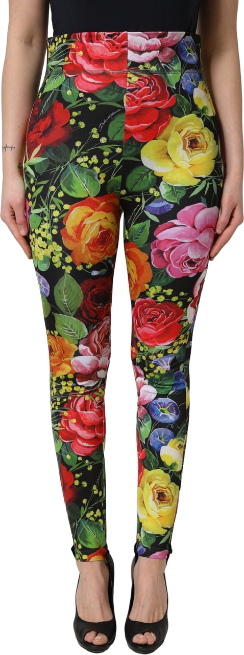 Dolce & Gabbana Multicolor Floral Stretch Jersey Leggings Pants Divers